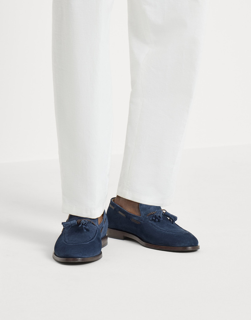 Suede loafers with tassels 5