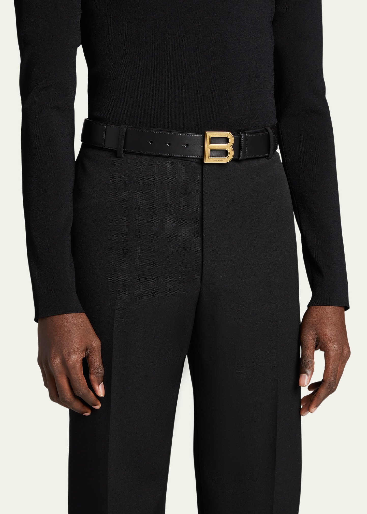 Men's Hourglass Large Leather B-Buckle Belt - 2