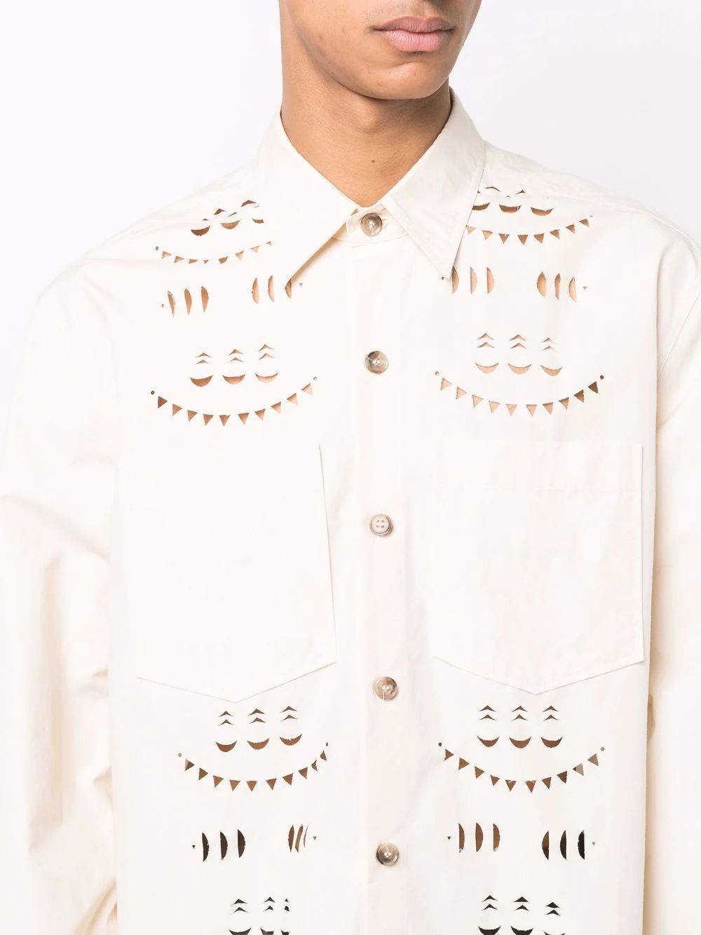 cut-out detail cotton shirt - 5