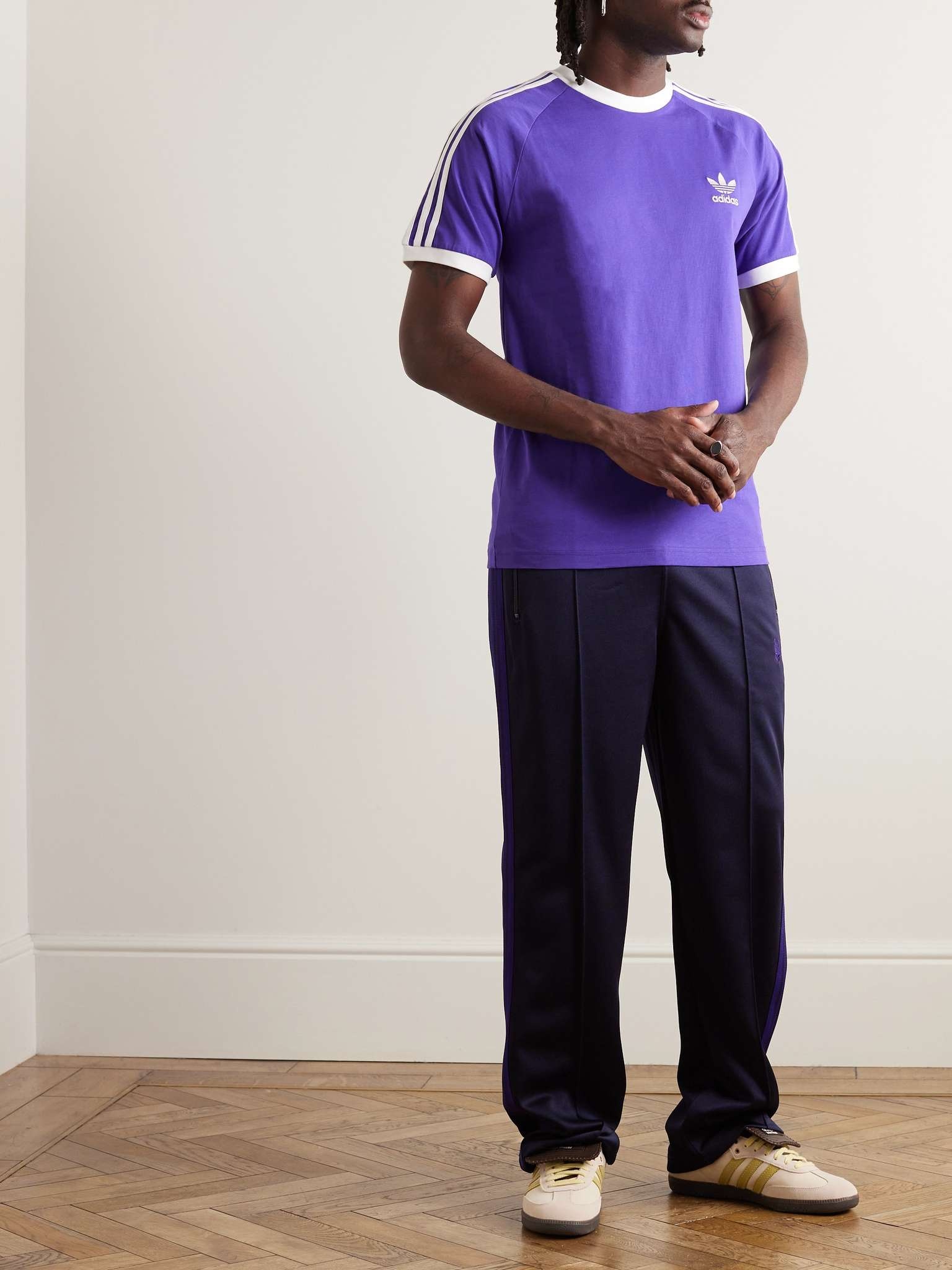 Striped Logo-Embroidered Cotton-Jersey T-Shirt - 2