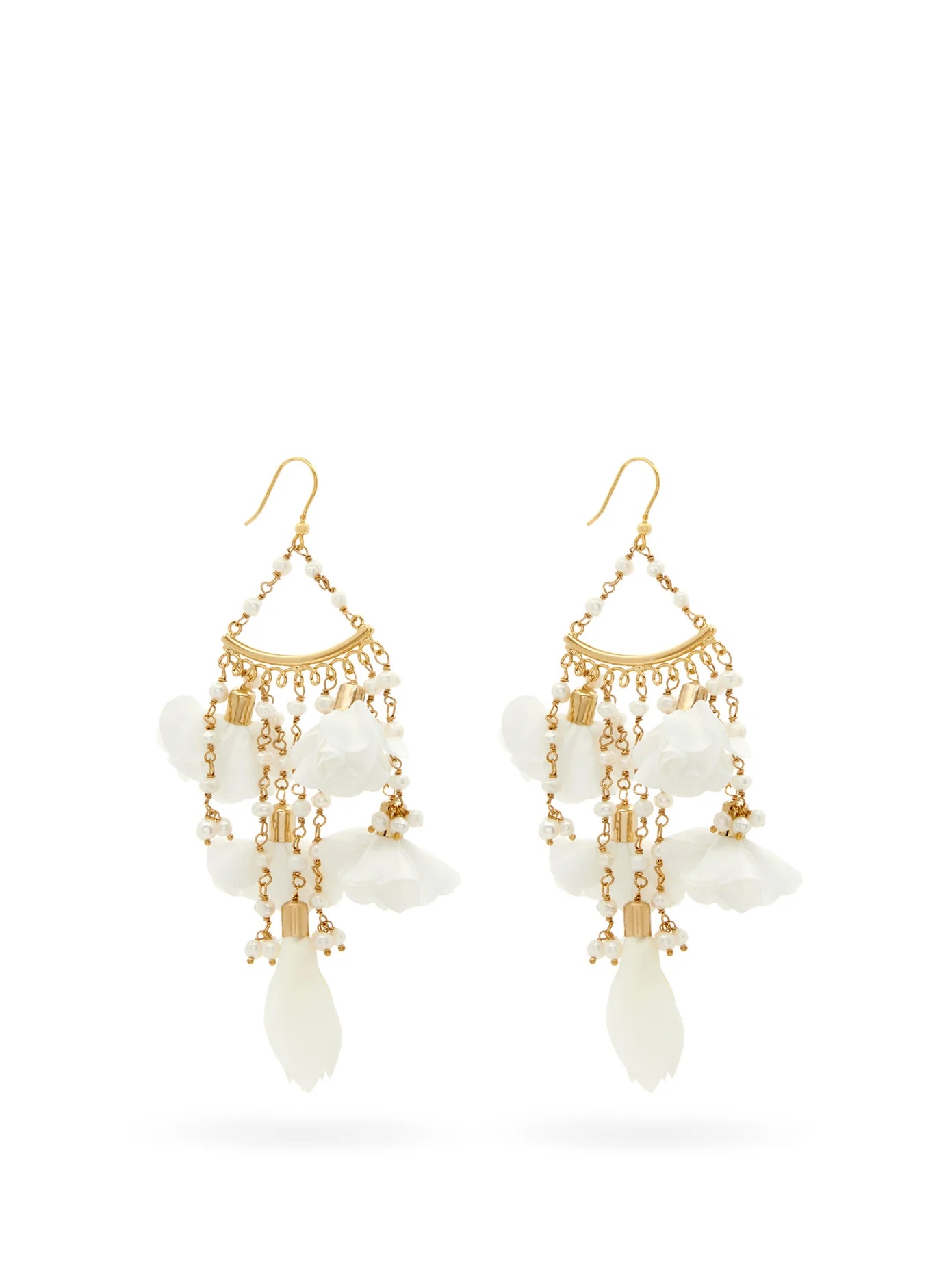 Sentiero pearl-embellished floral-charm earrings - 1