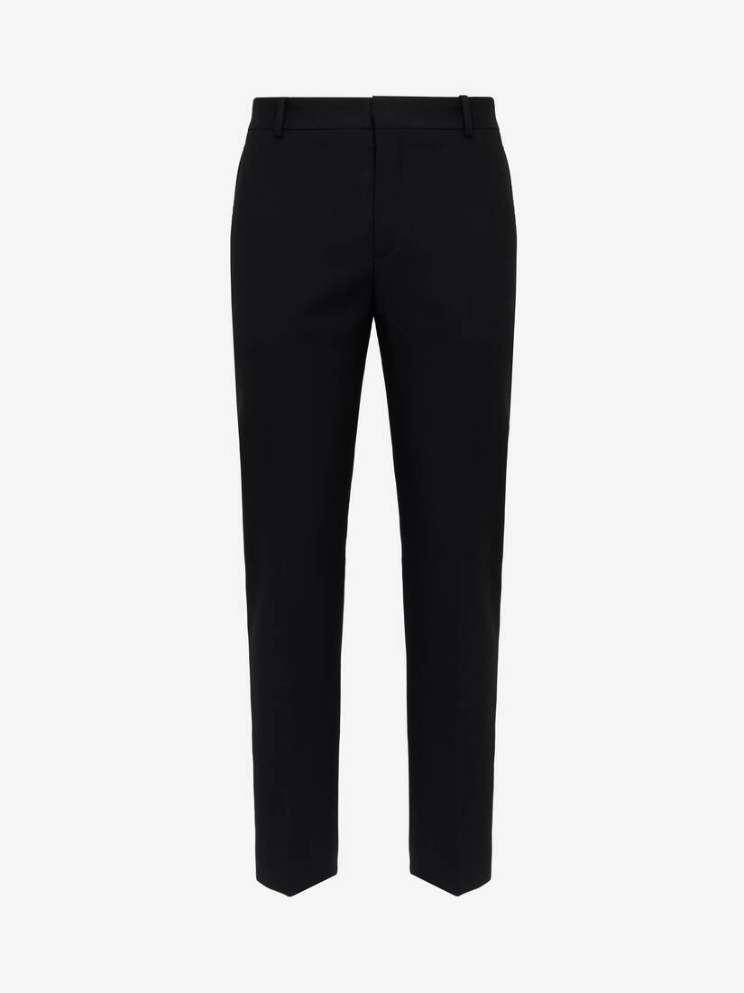 Men's Tailored Cigarette Trousers in Black - 1