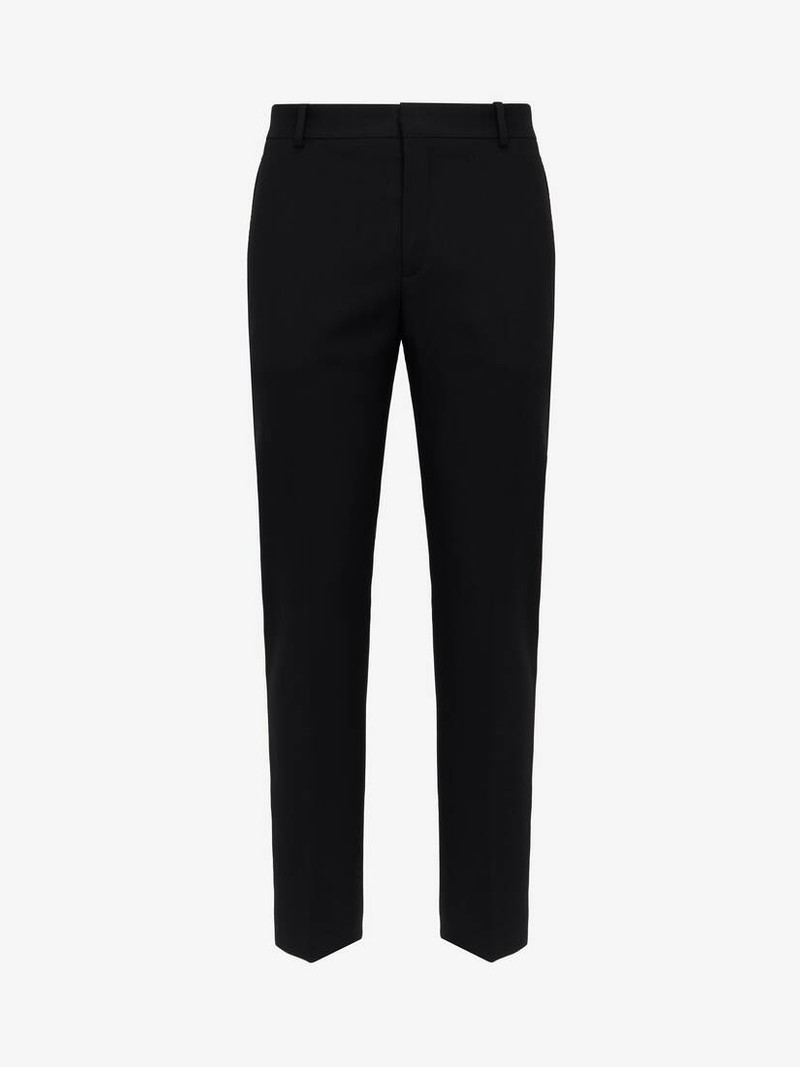 Men's Tailored Cigarette Trousers in Black - 1