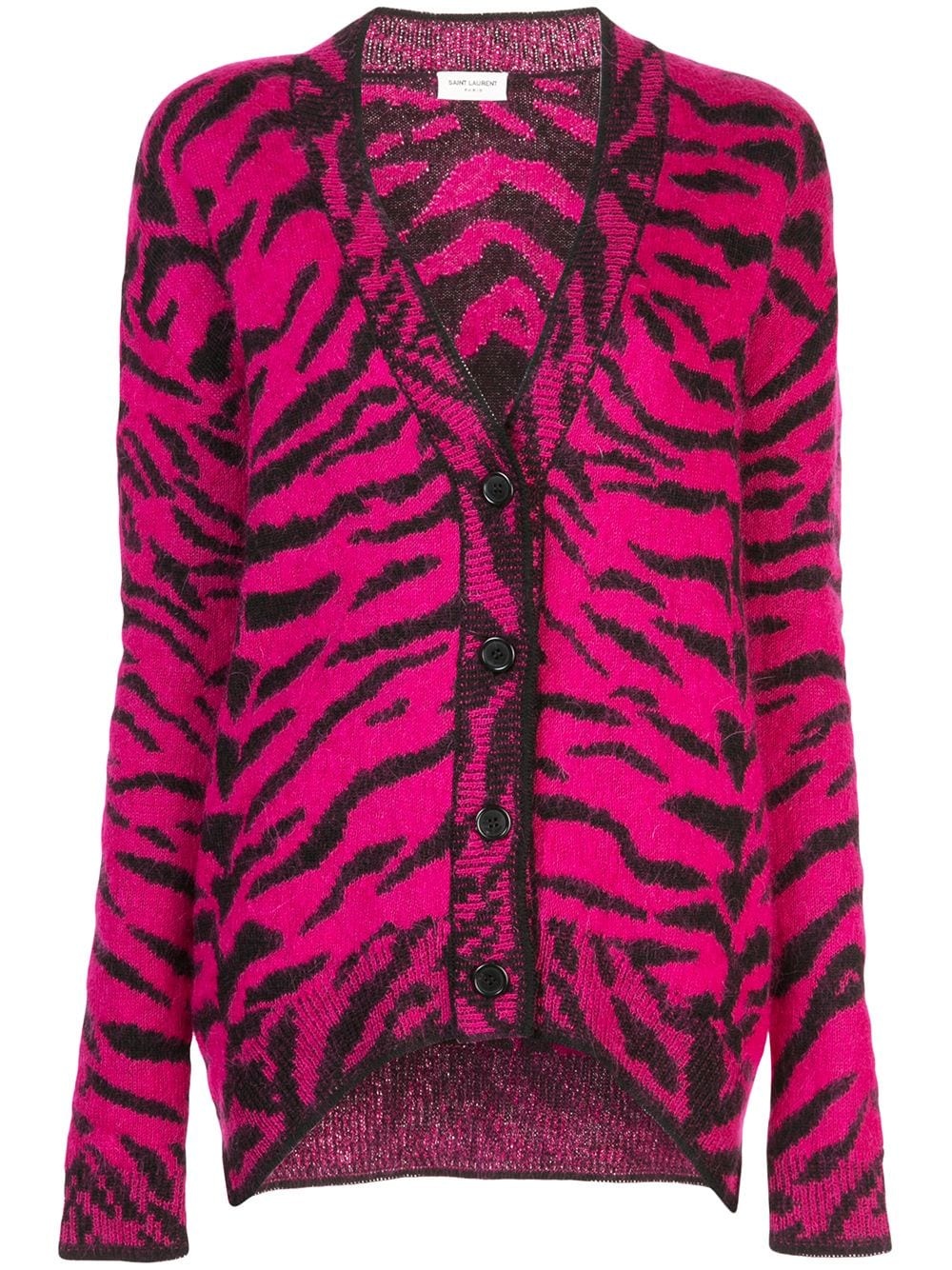 Zebra jacquard cardigan - 1