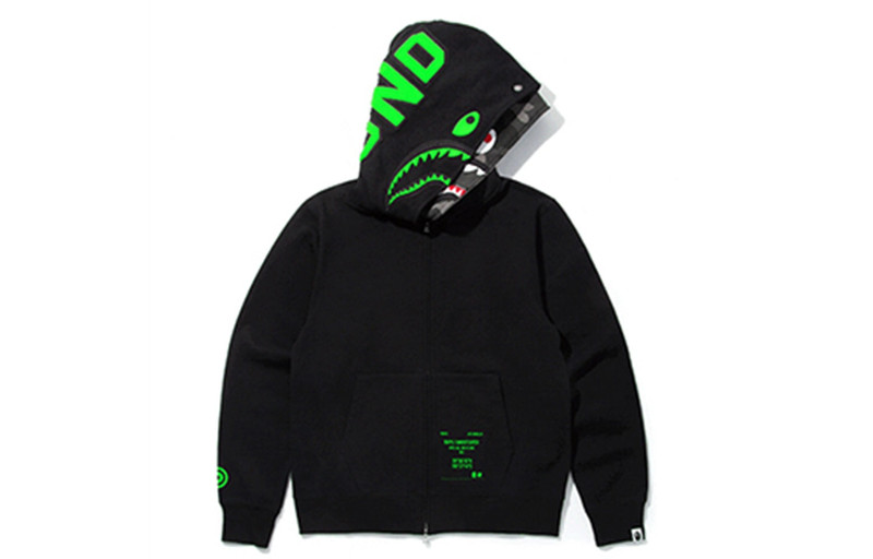 A BATHING APE® A Bathing Ape x UNDEFEATED Shark Camo Full Zip Hoodie 'Black Green' TBD-BAPE-13 outlook