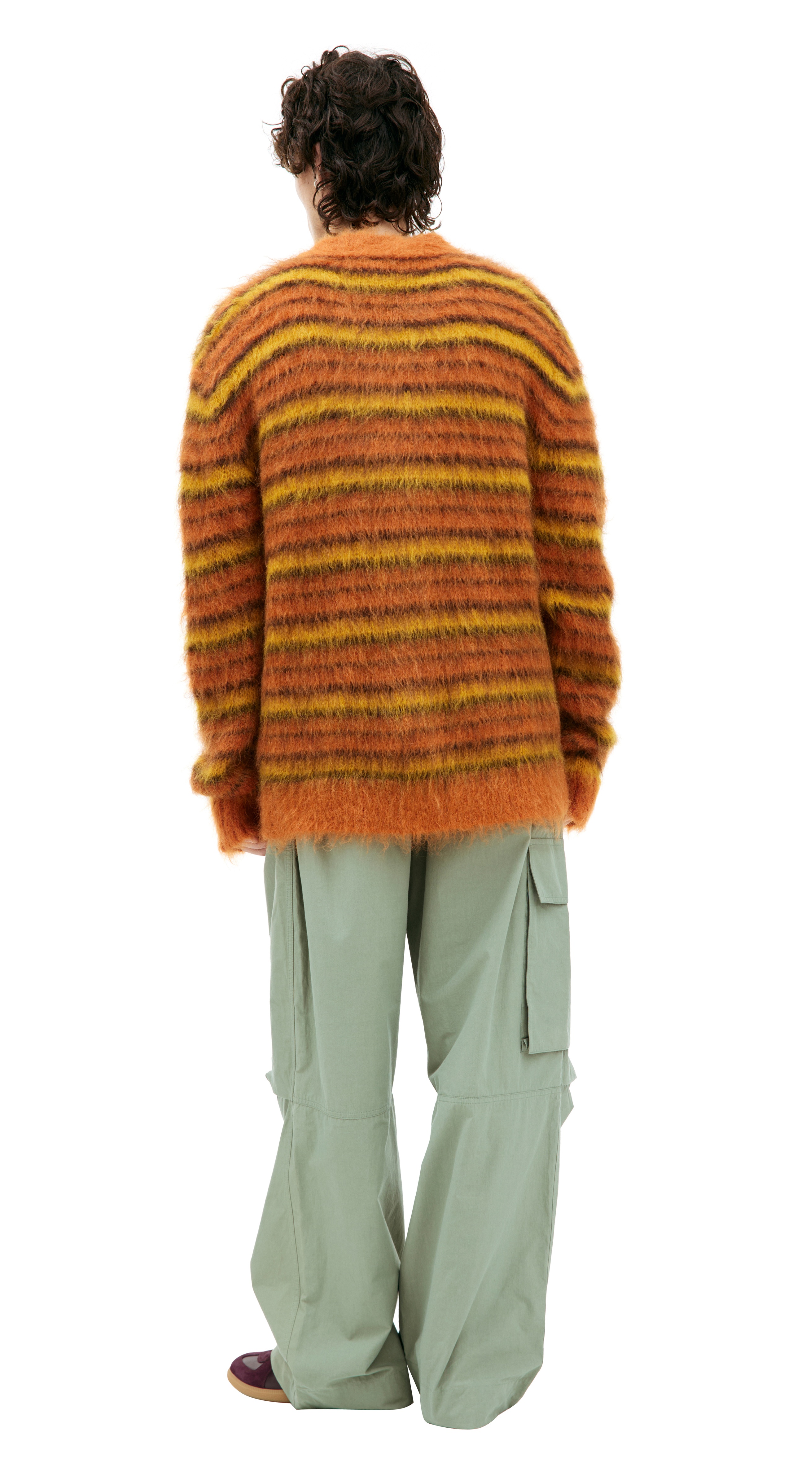 ORANGE STRIPED CARDIGAN - 4