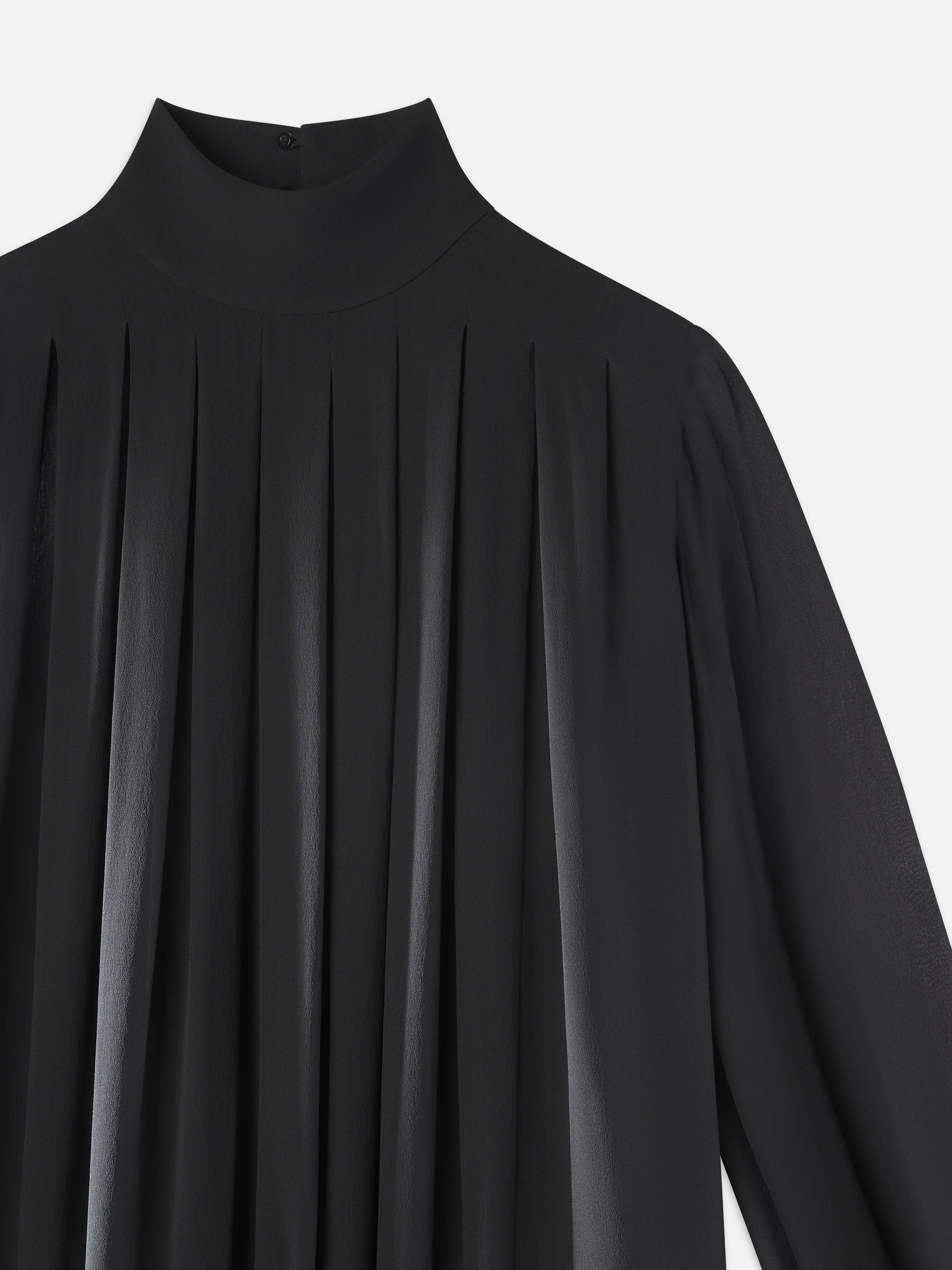 Pleated Column Maxi in Black - 2