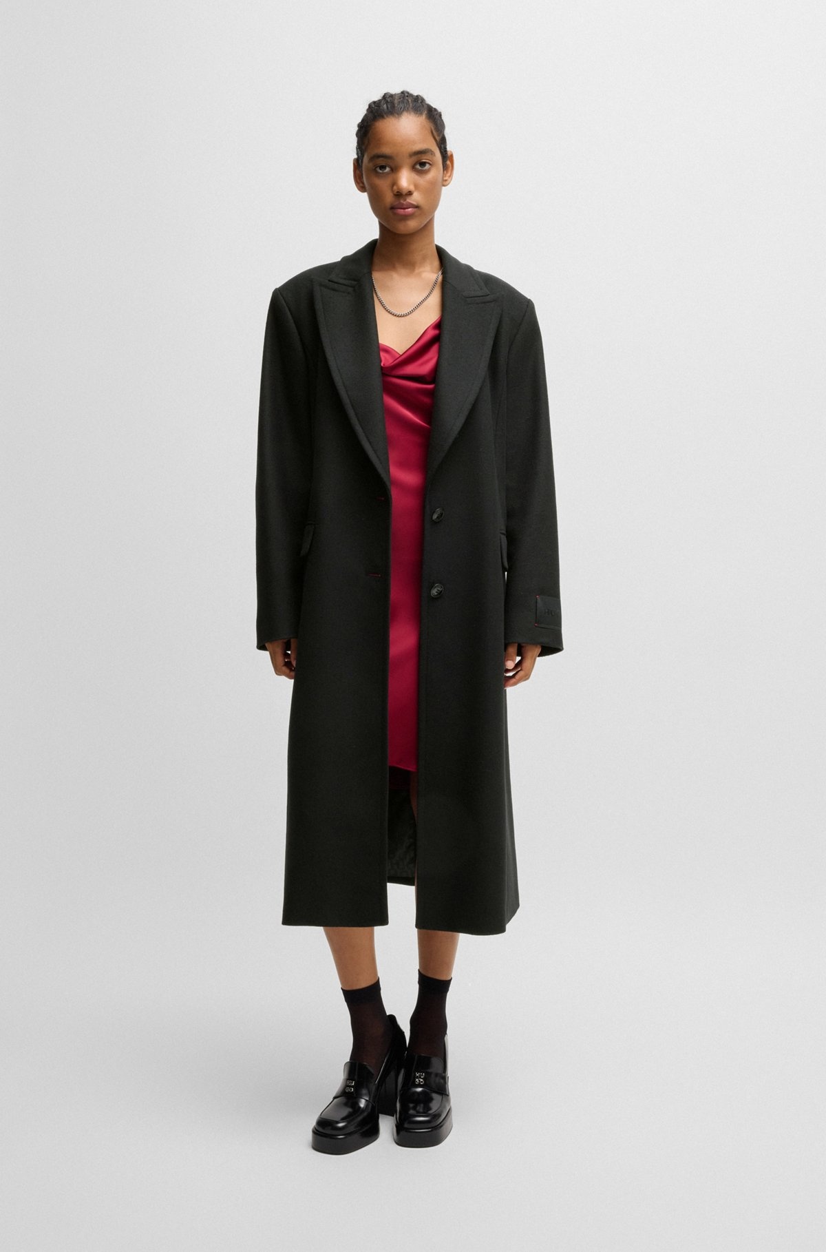 LONG-LENGTH REGULAR-FIT COAT WITH PEAK LAPELS - 3
