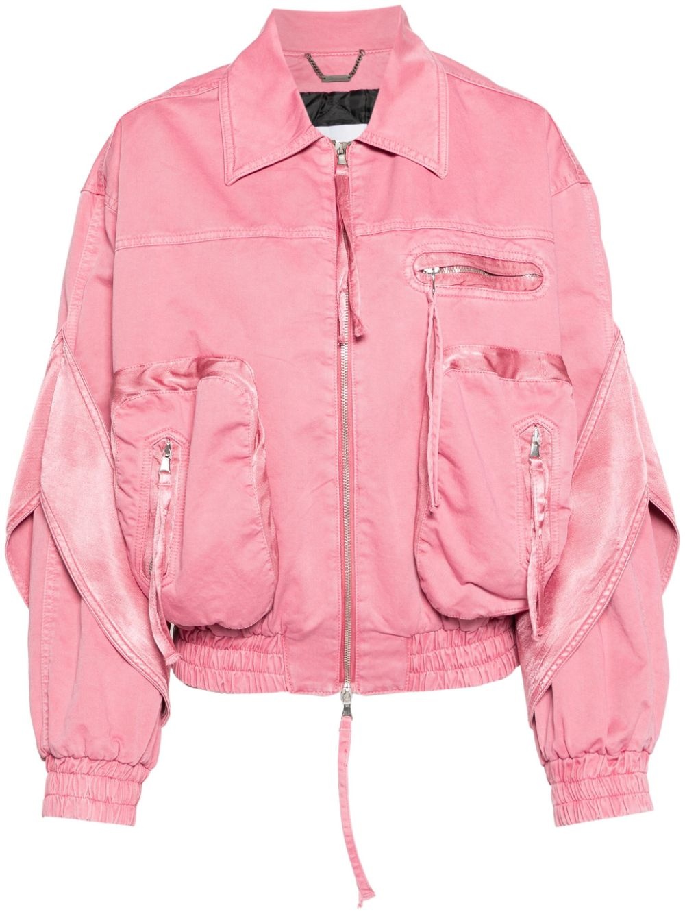 satin-inserts bomber jacket - 1