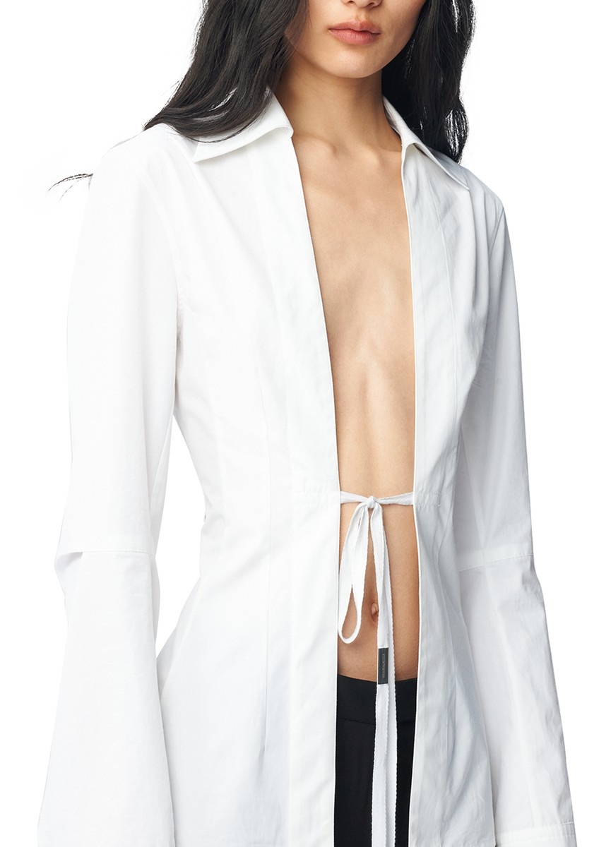 Tシャツ・カットソー Ann Demeulemeester LINSEY OPEN FRONT FITTED SHIRT Ann Demeulemeester Linsey Open Front Fitted Shirt | 24s
