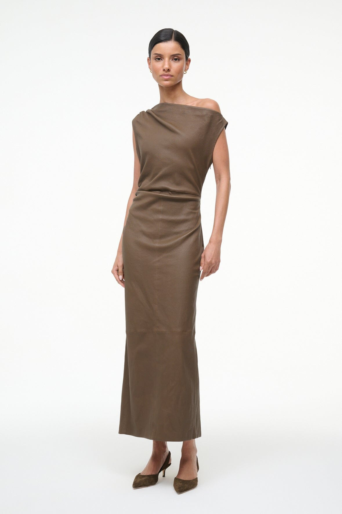 STAUD PHARE LEATHER DRESS TRUFFLE - 7