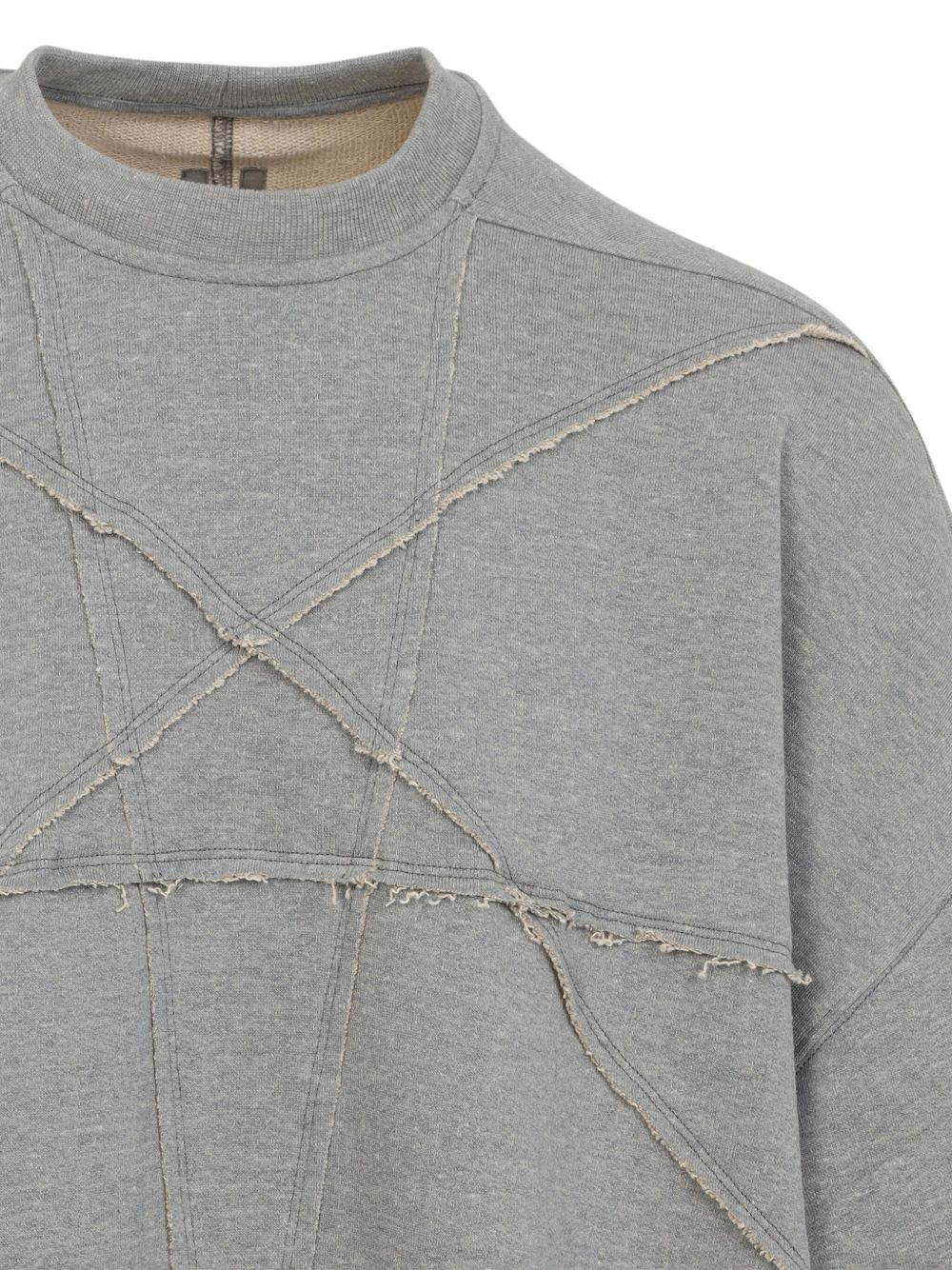 frayed-detail panelled T-shirt - 3