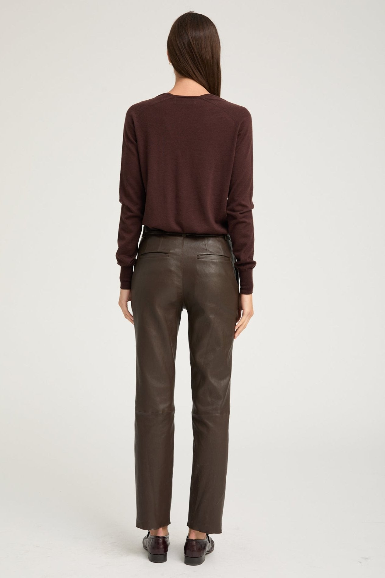 AMERICANO LEATHER SOPHIA CIGARETTE TROUSERS - 5