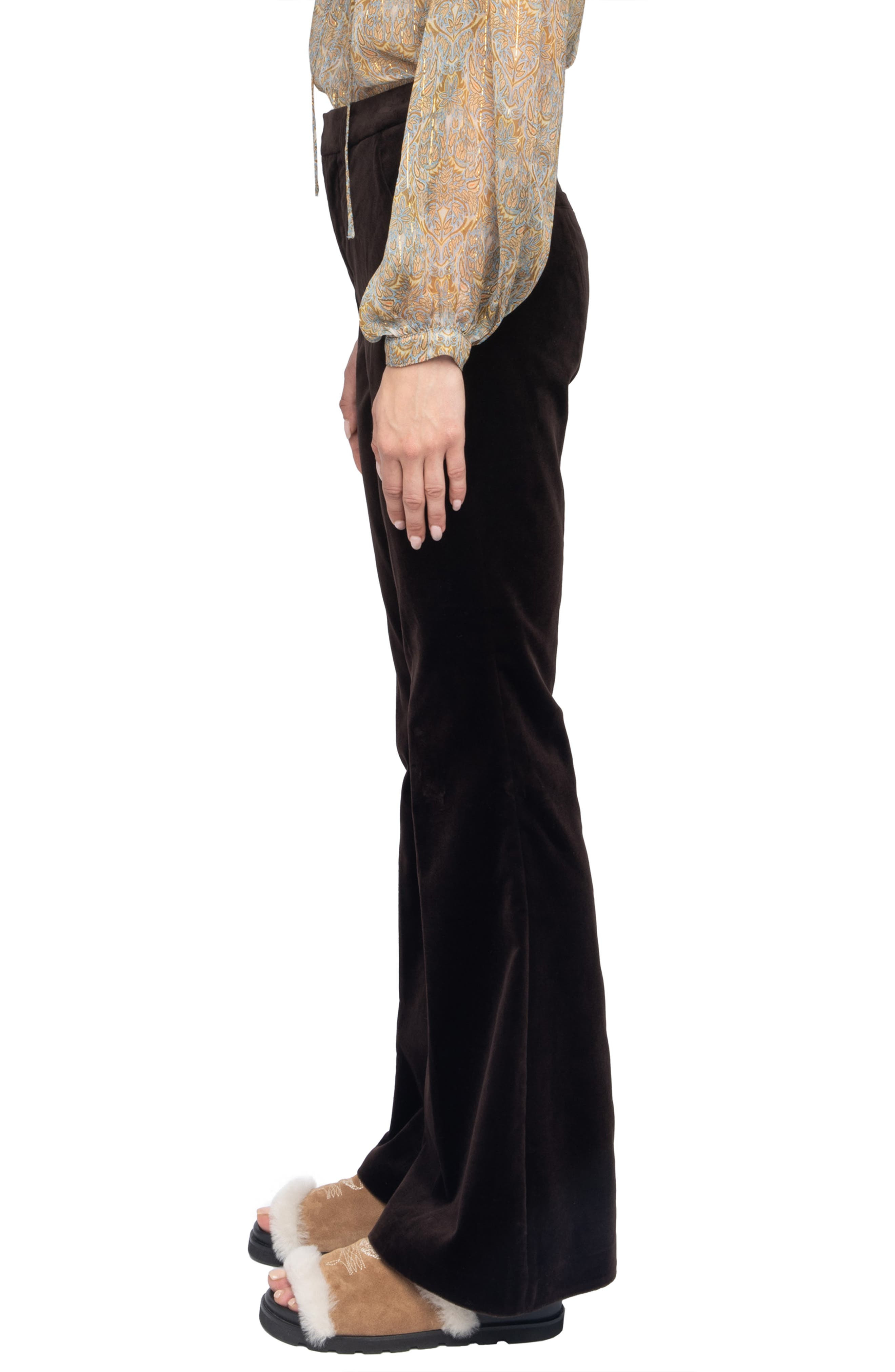 Zadig & Voltaire Prevy Cotton Velveteen Flare Leg Pants in Dark Chocolate at Nordstrom - 3