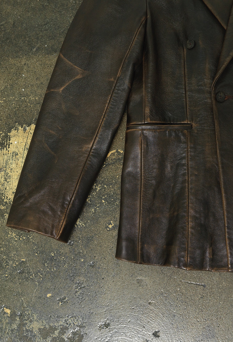 LEATHER DOUBLE BREASTED BLAZER - 3