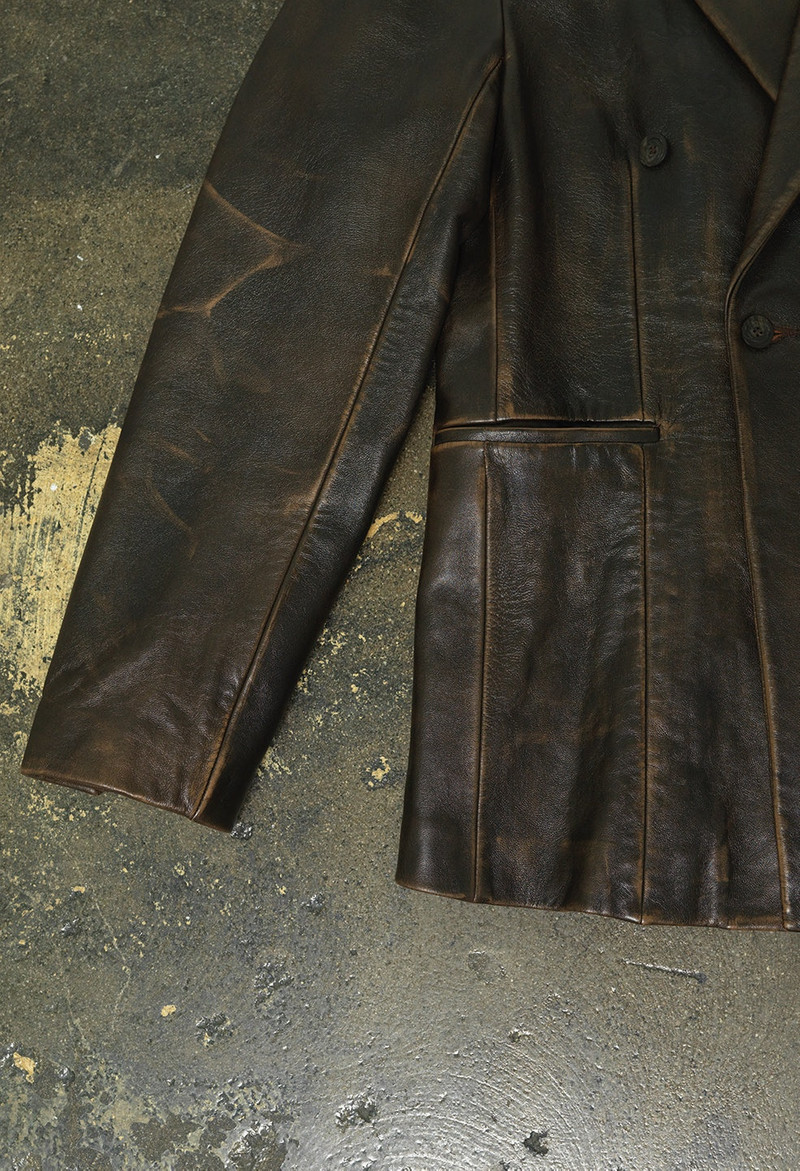 LEATHER DOUBLE BREASTED BLAZER 3