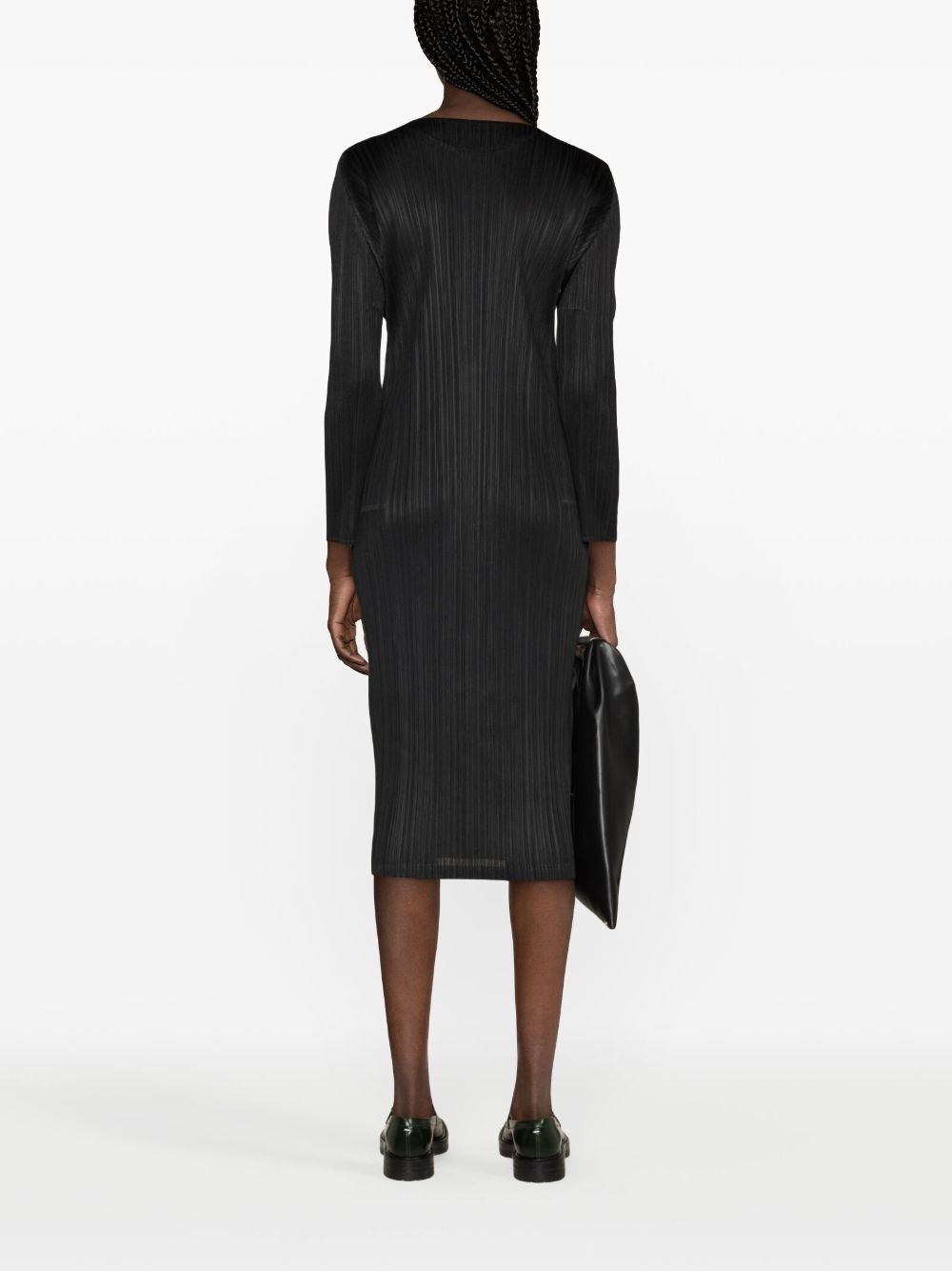 September plissÃ©-satin midi dress - 4