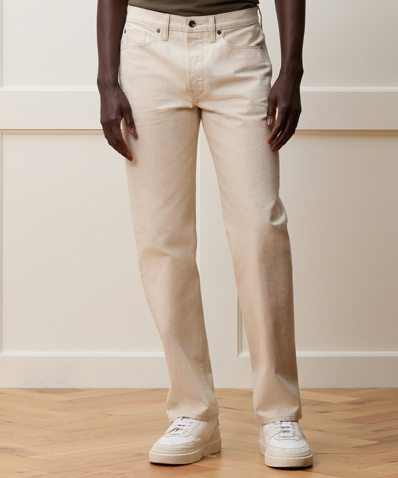 TODD SNYDER Straight Fit Lightweight Japanese Selvedge Jean in Canvas outlook