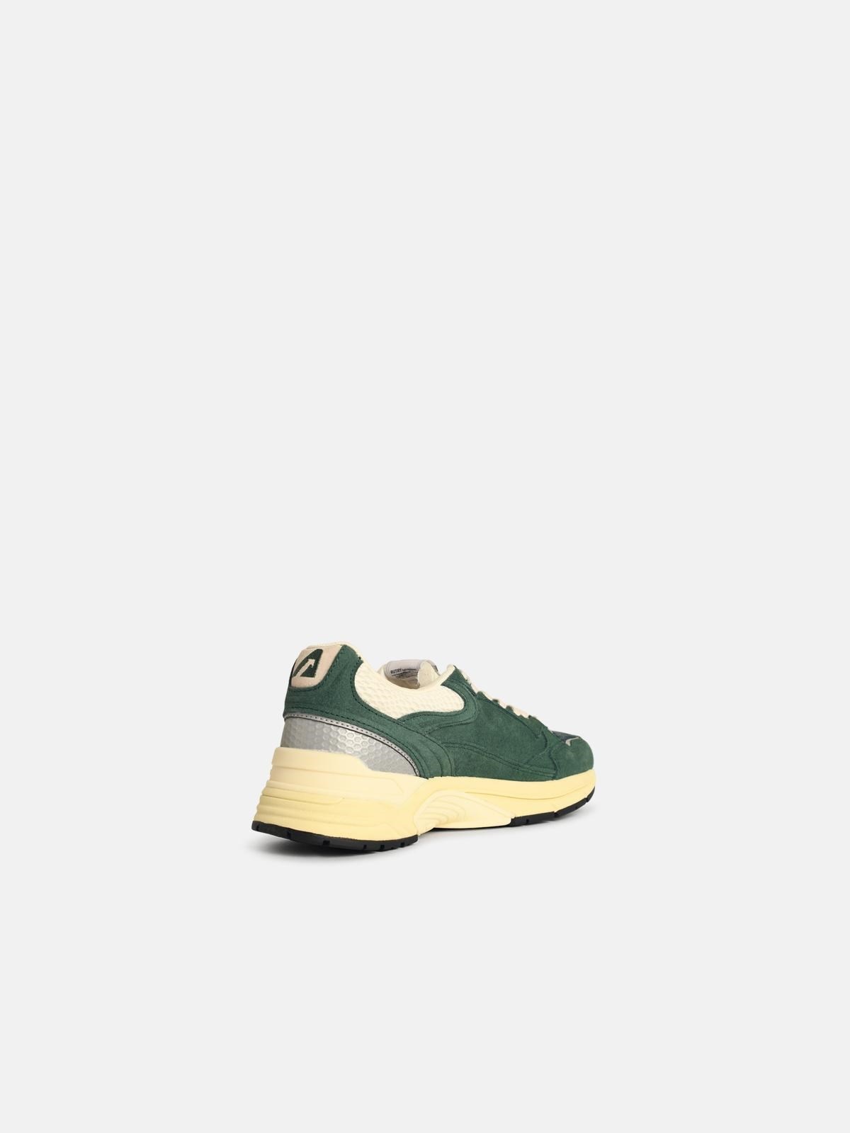 'HYPERWAY LOW' MALACHITE AND SILVER MESH AND SUEDE SNEAKERS - 3