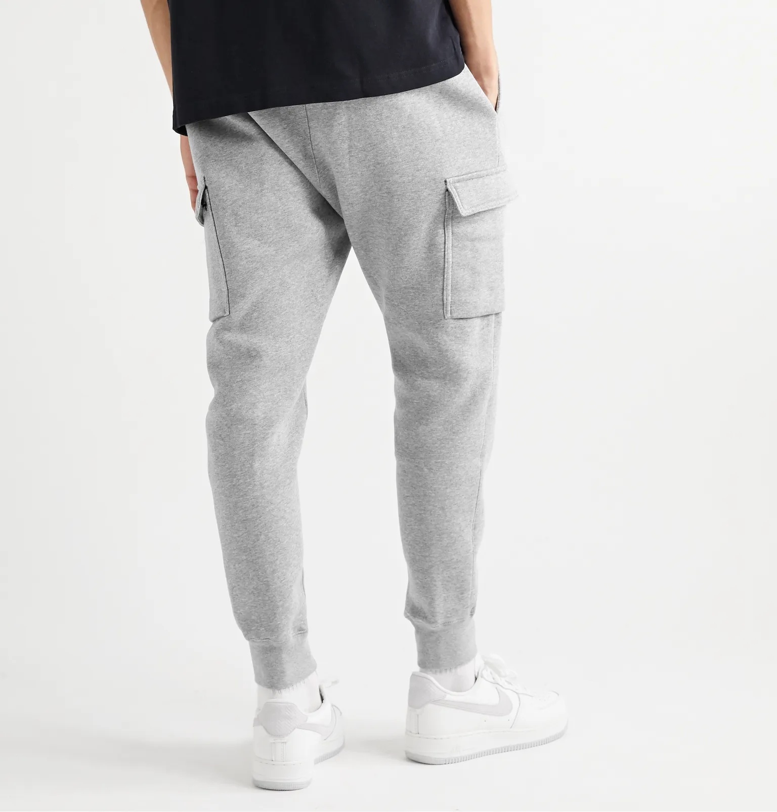 Sportswear Club Slim-Fit Tapered Fleece-Back Cotton-Blend Jersey Cargo Sweatpants - 4