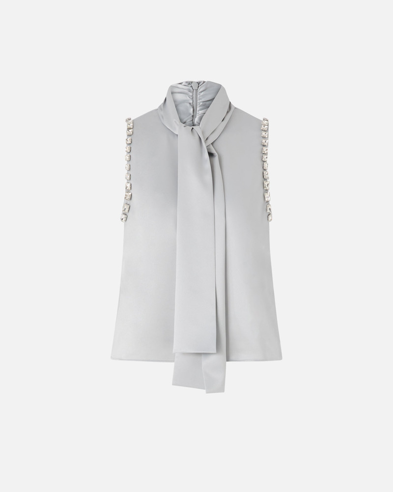 SLEEVELESS TOP WITH SASH NECK 1