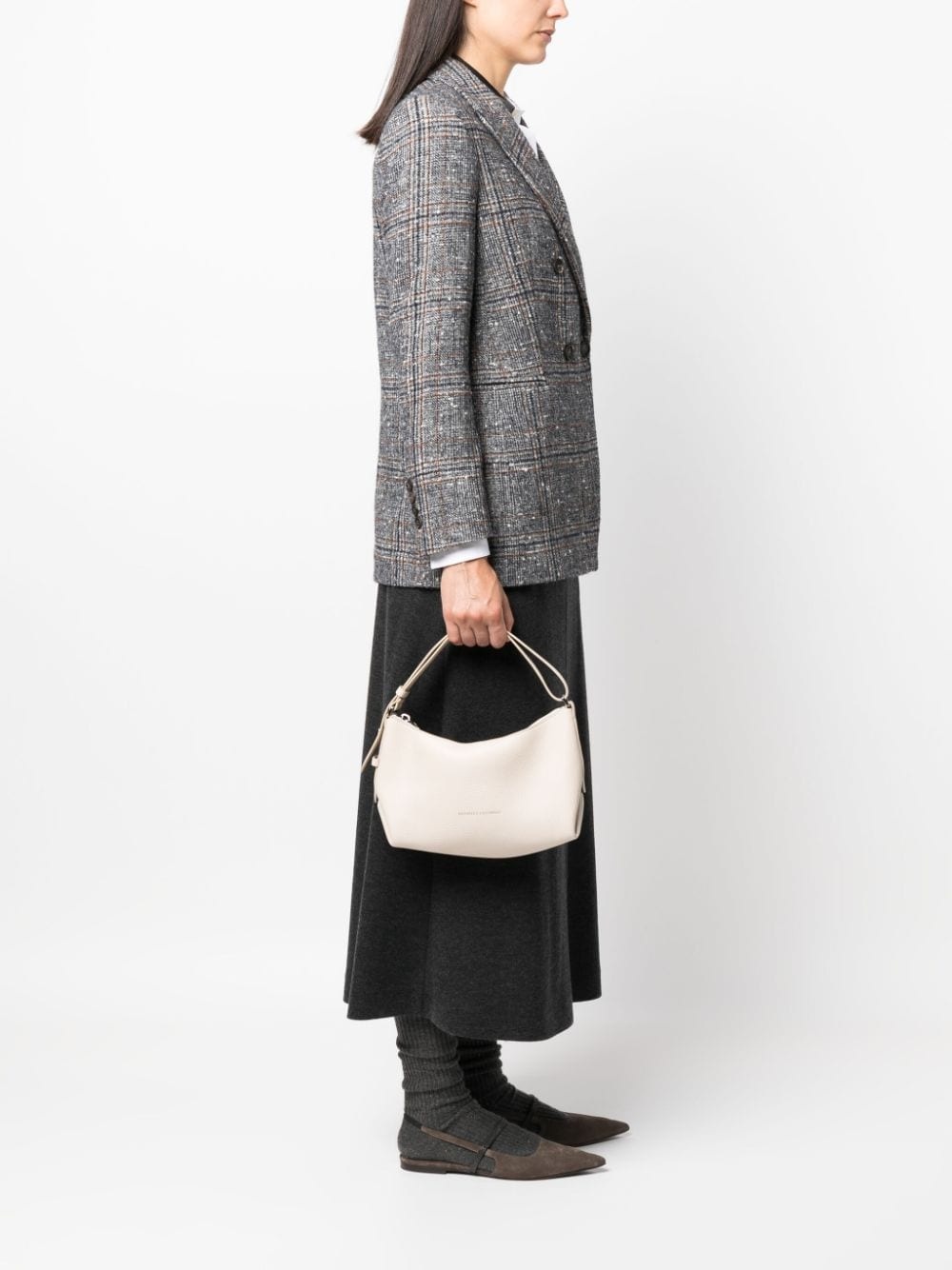 logo-stamp leather top-handle bag - 2