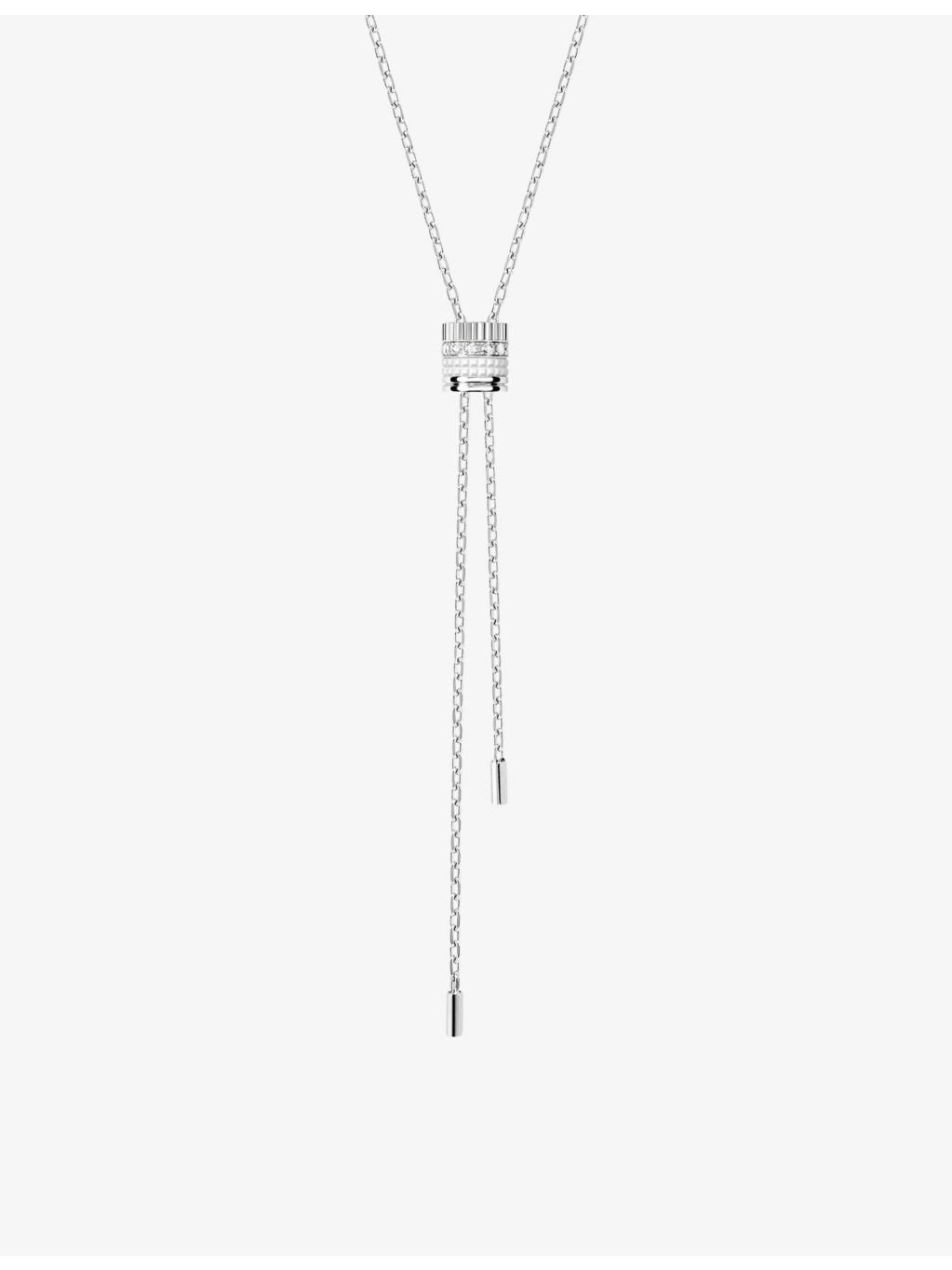 Quatre Double White 18ct white-gold and 0.18ct diamond necklace - 3