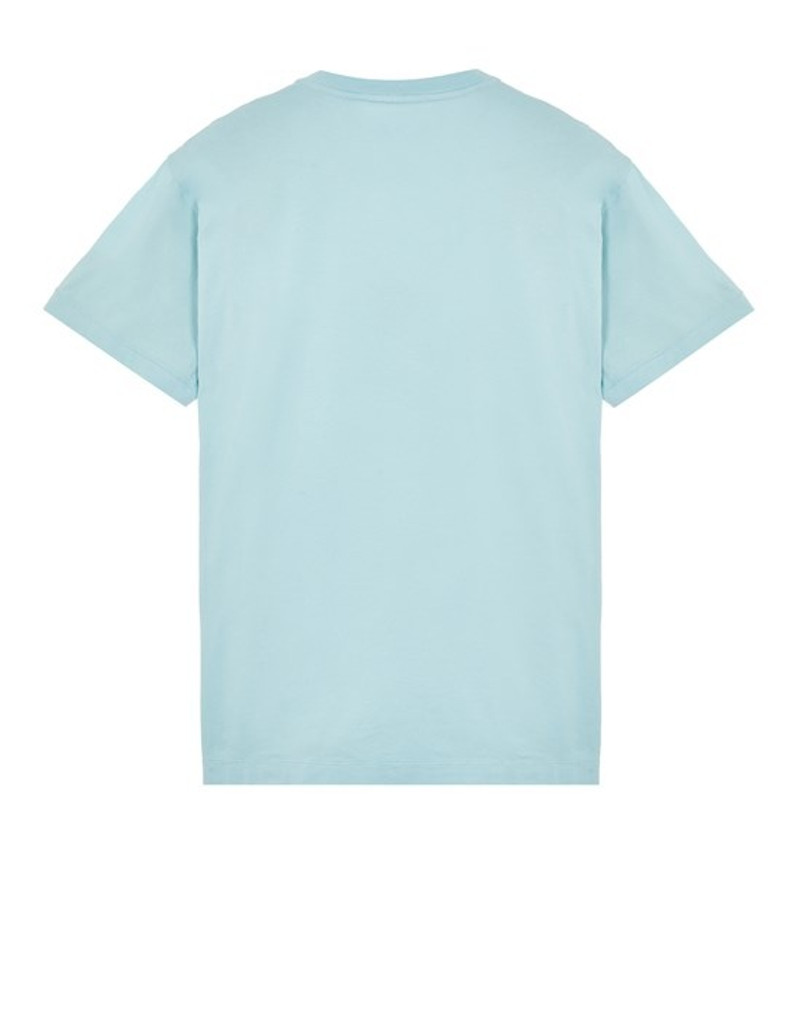 Stone Island 24113 GARMENT-DYED 60/2 COTTON JERSEY  AQUA outlook