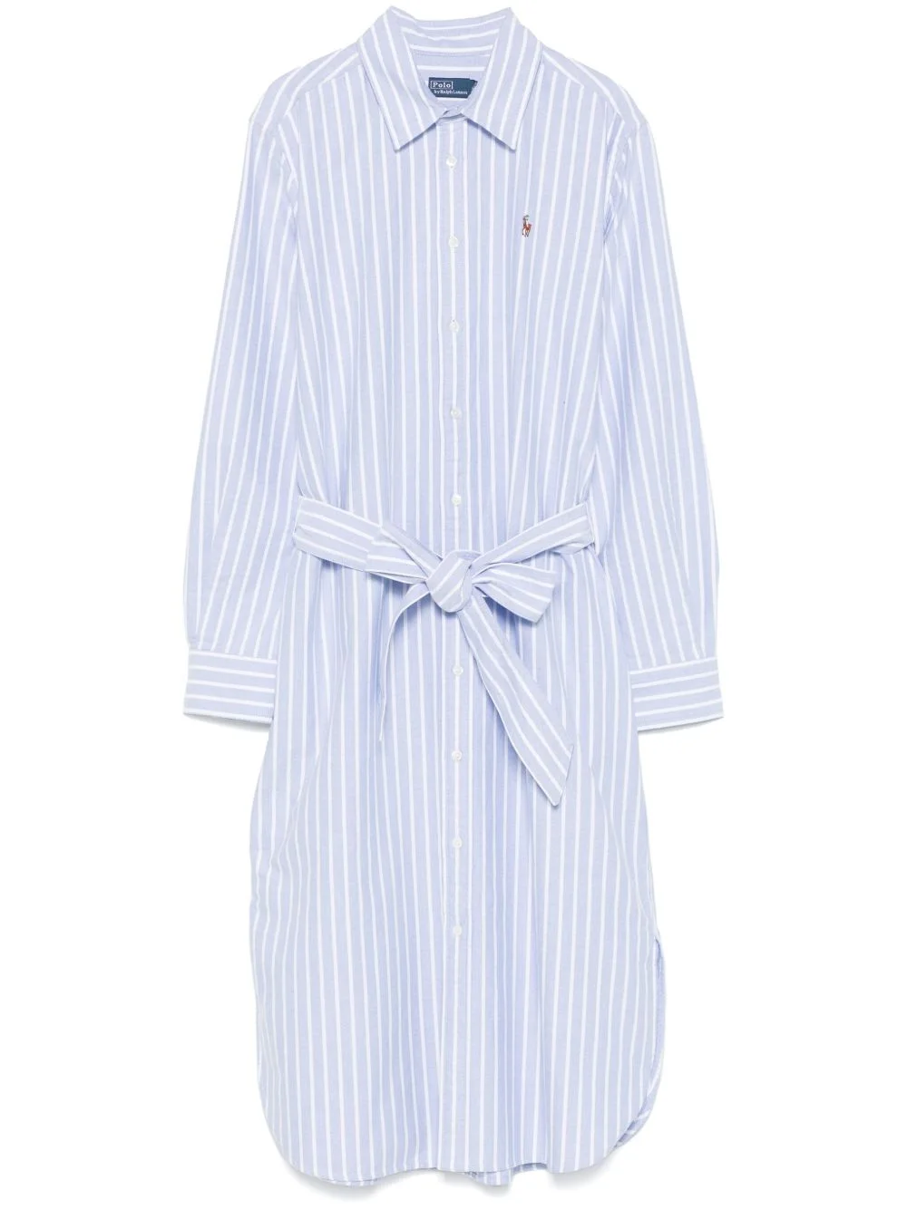 striped cotton midi dress - 1