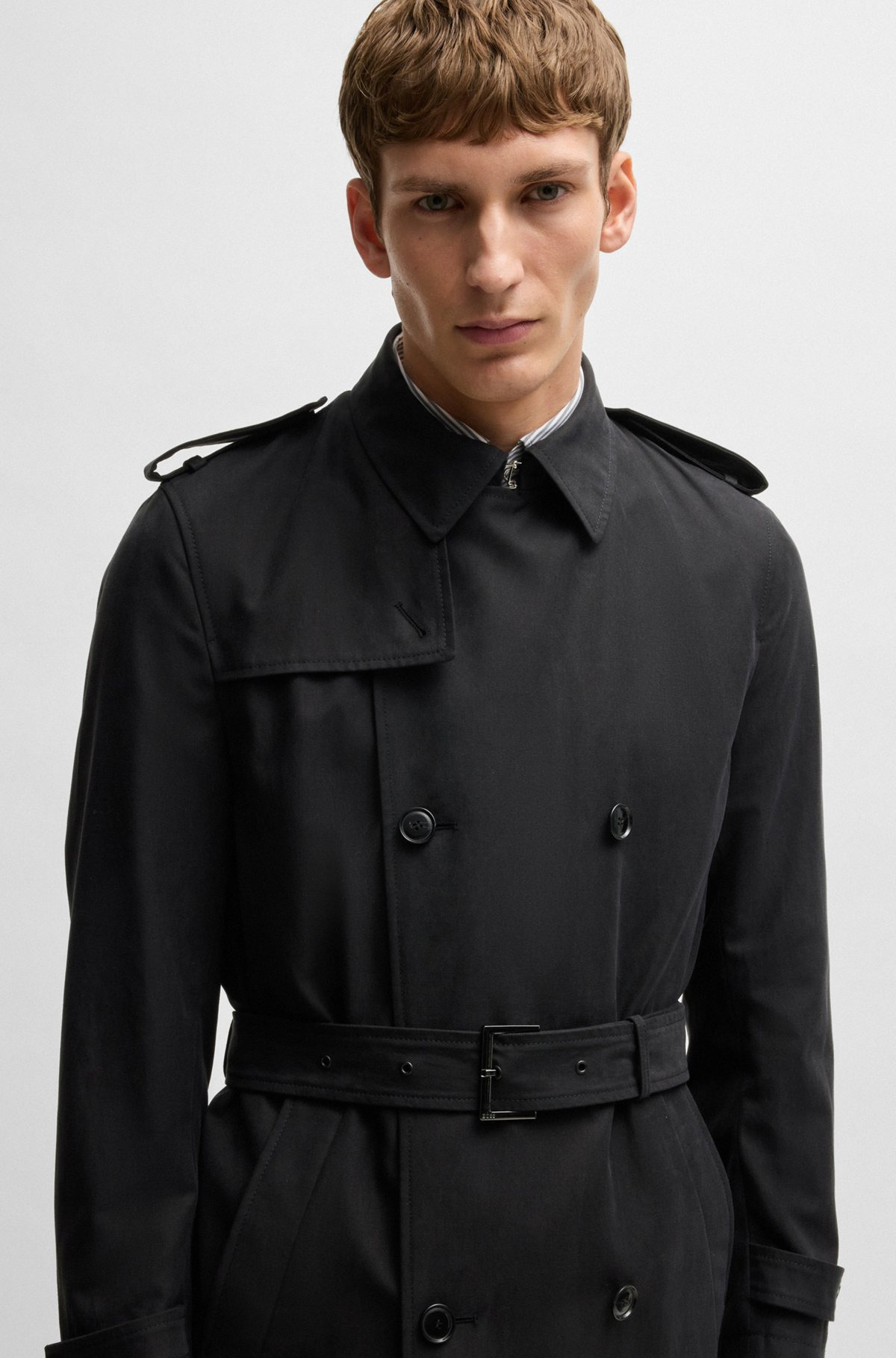 SLIM-FIT TRENCH COAT WITH DOUBLE-BREASTED CLOSURE - 3