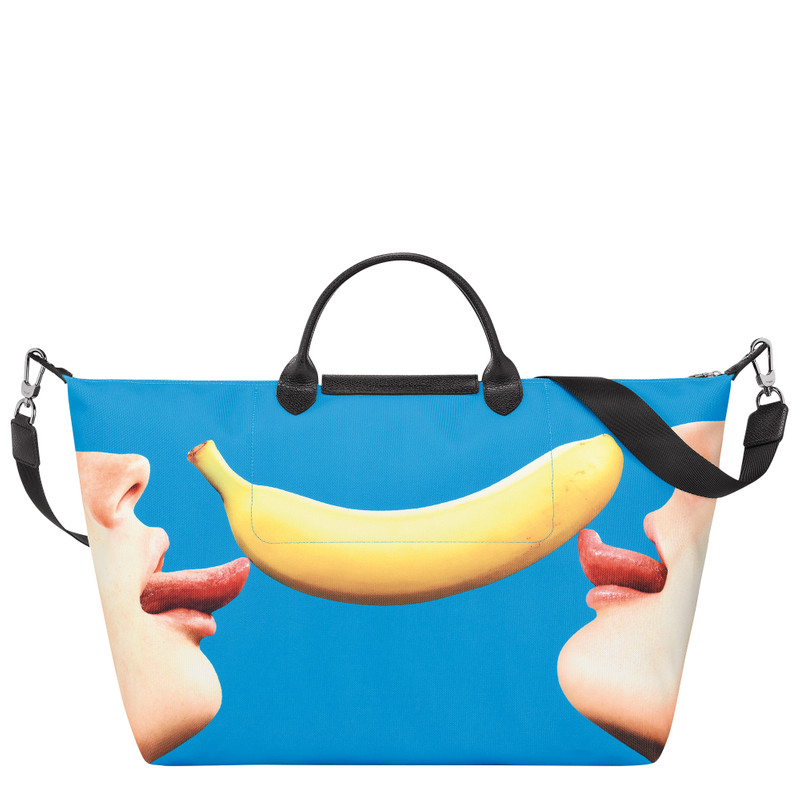 Longchamp Longchamp x ToiletPaper S Travel bag Blue - Canvas