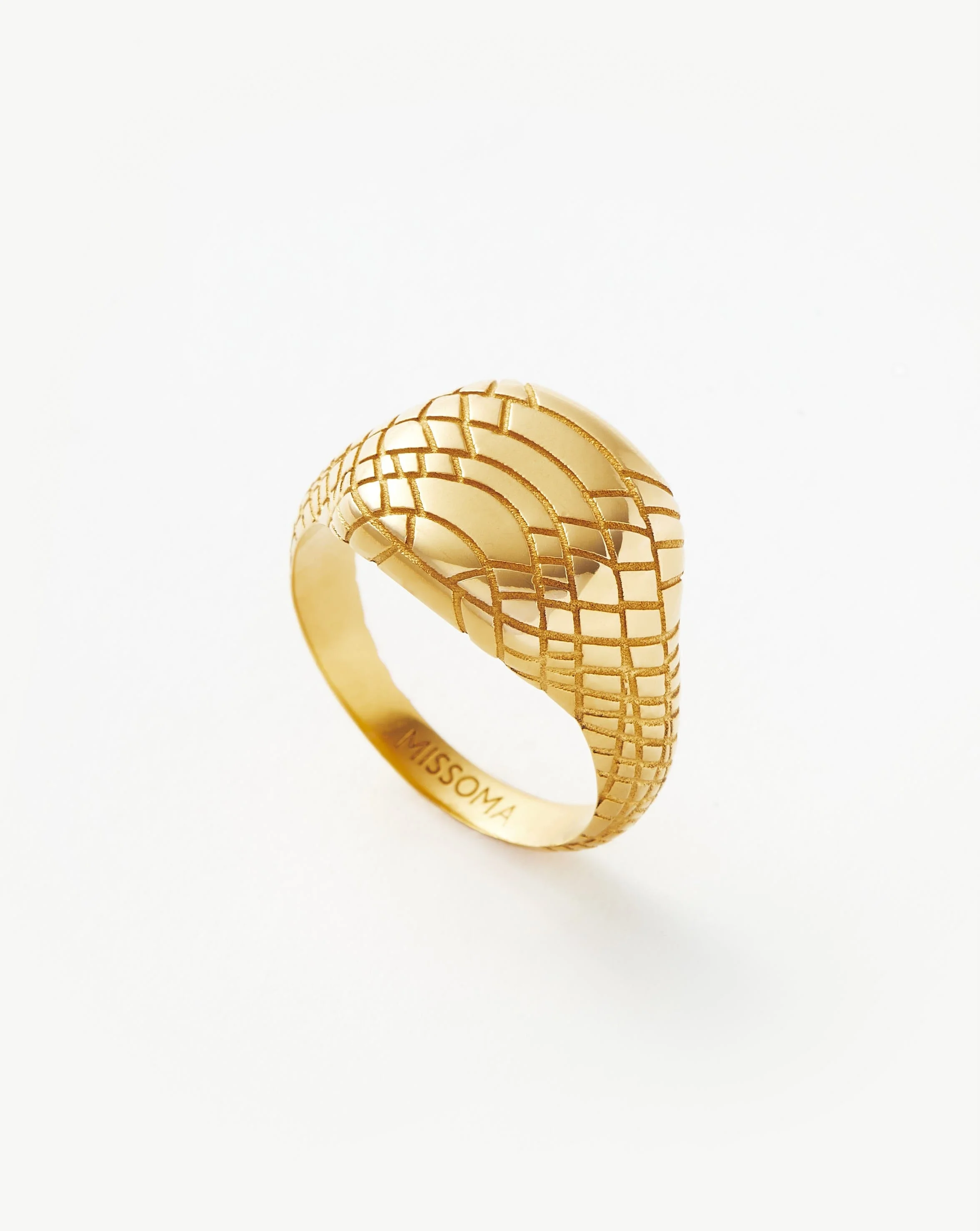 Serpent Textured Signet Ring - 1