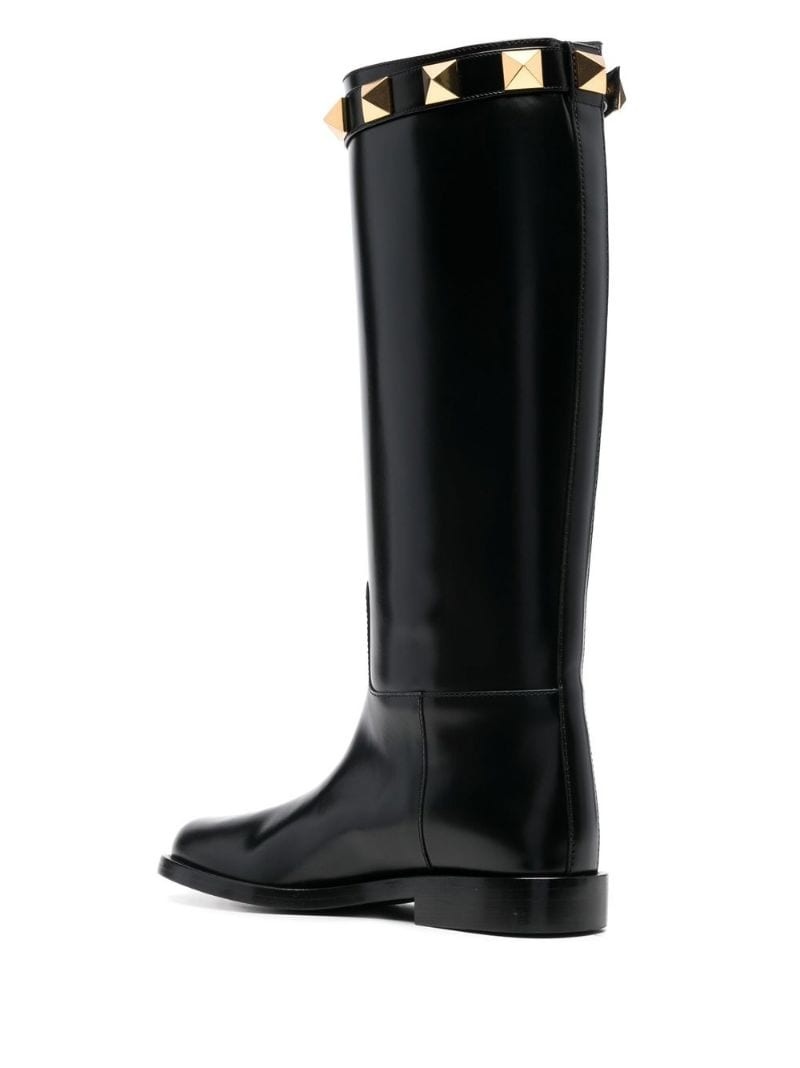 25mm Rockstud embellished knee-high boots - 3