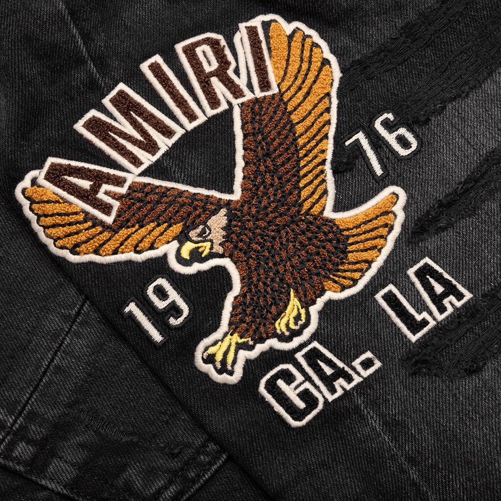 VARSITY EAGLE LOGO STRAIGHT JEAN - FADED BLACK - 4