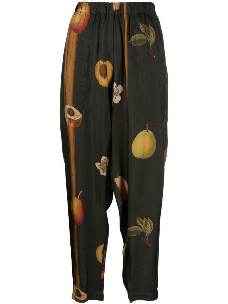 fruit-print tapered trousers - 1