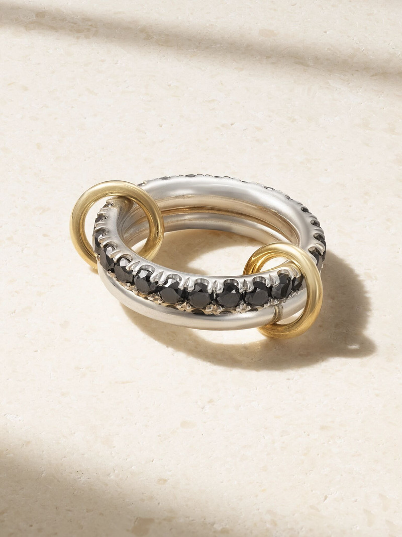 Enzo set of two 18-karat gold, sterling silver and diamond rings Silver - 1