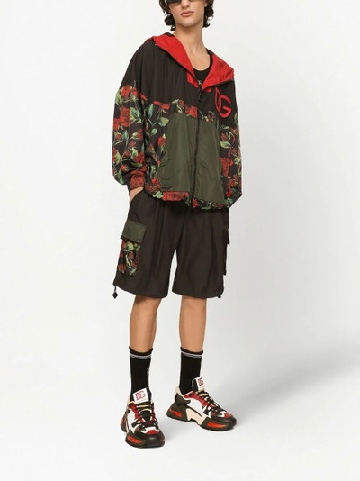 Dolce & Gabbana floral-print embroidered-logo hooded jacket outlook