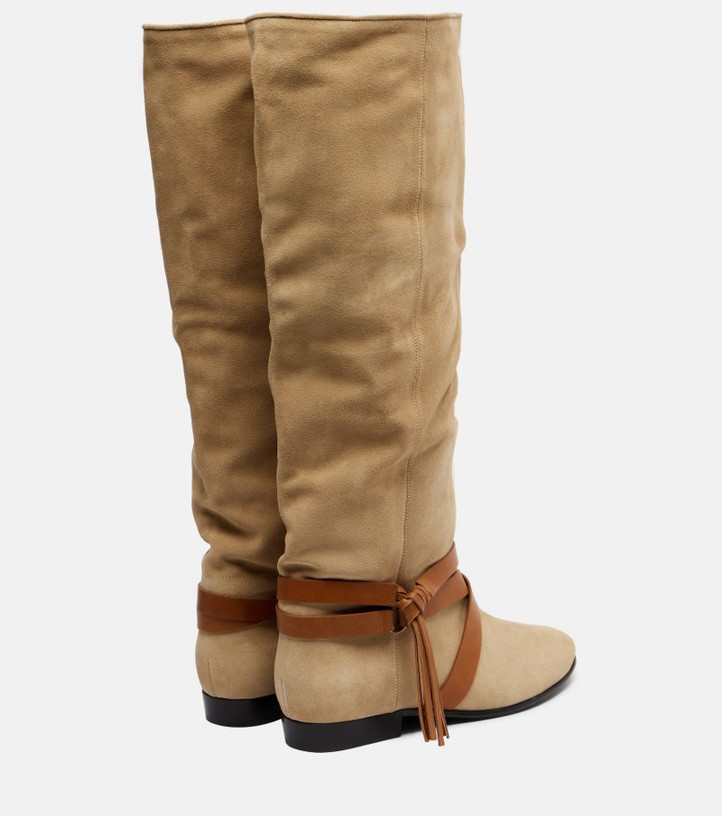 Isabel Marant Silmon leather-trimmed suede knee-high boots outlook