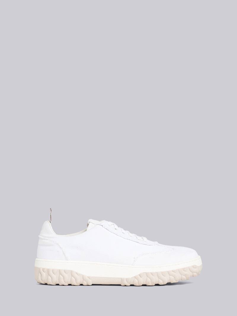 Frayed Canvas Cable Knit Sole Field Shoe 1