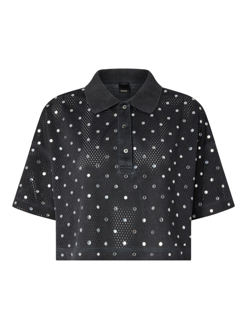 sequin-embellished polo top 1