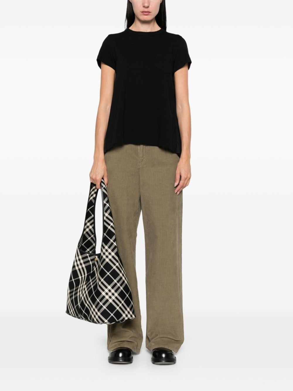 pleat-detail T-shirt - 4