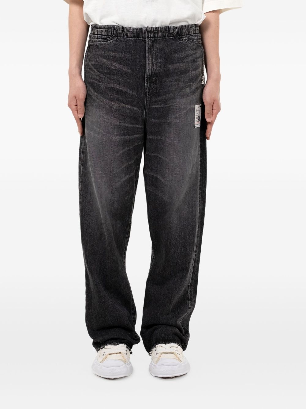 elastic-waist patch-pocket jeans - 2