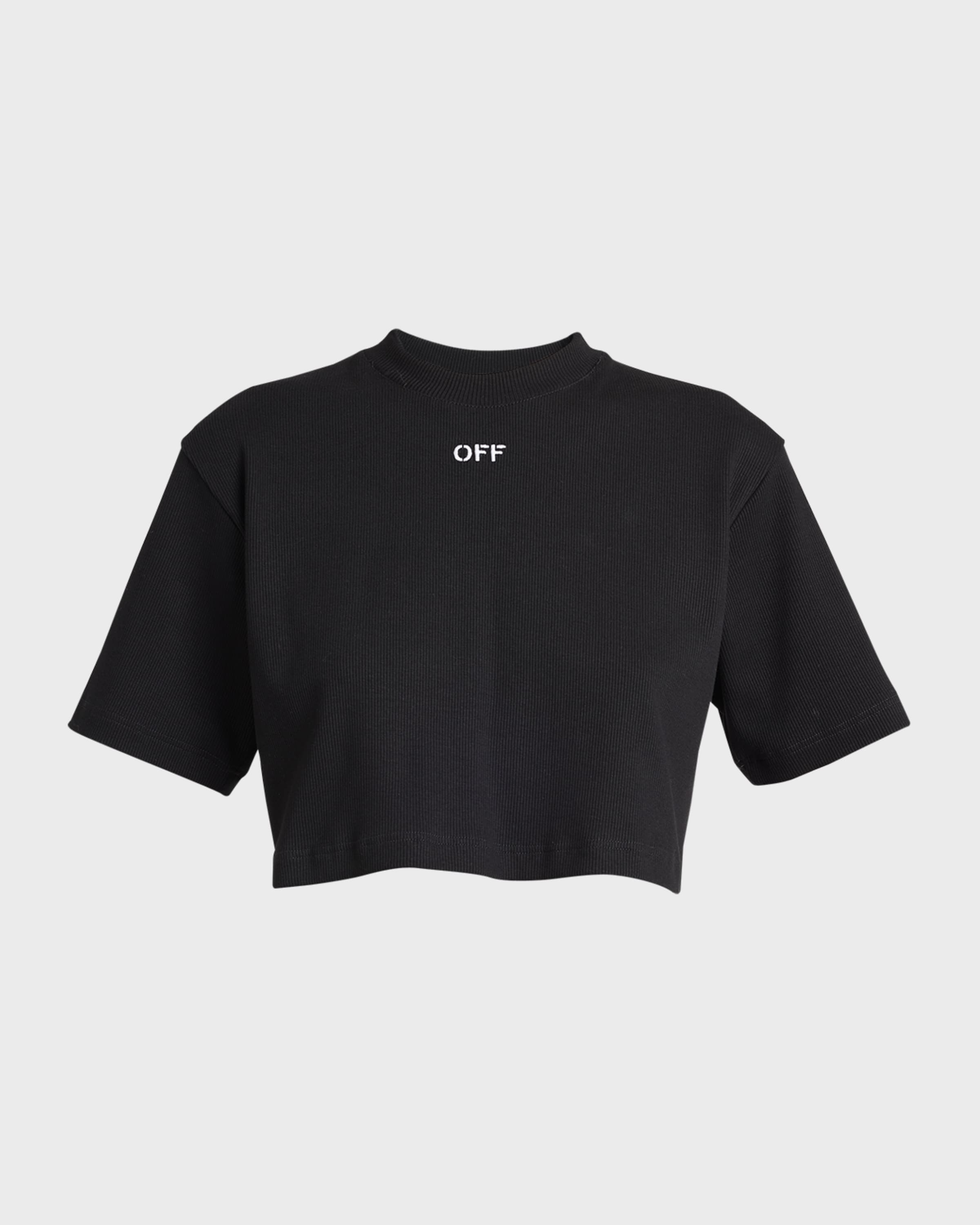 Off Stamp Rib Crop T-Shirt - 1