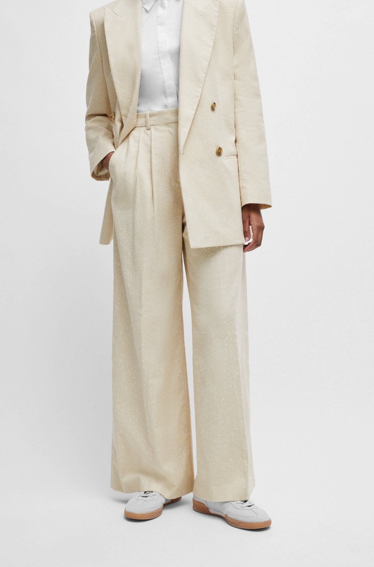 RELAXED-FIT TROUSERS IN A SLUB COTTON BLEND - 2