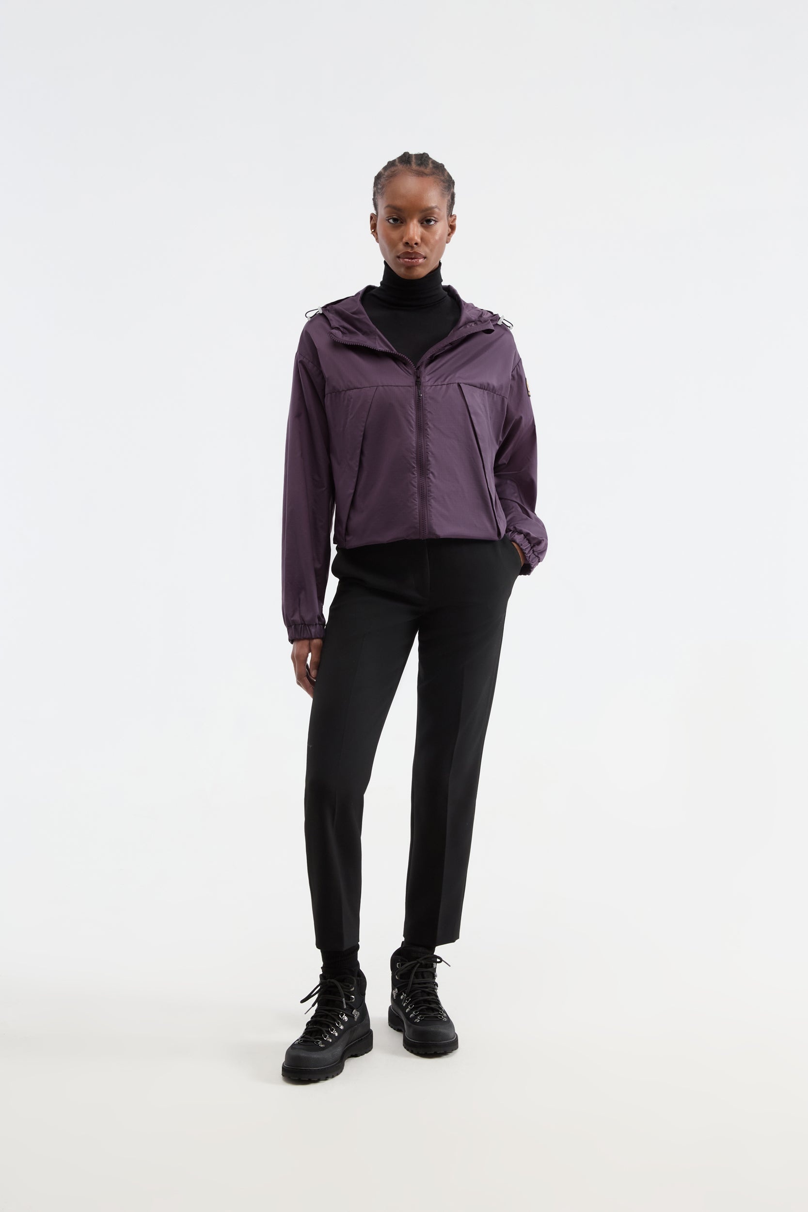 Langley Windbreaker with hood in Vintage Purple - 5