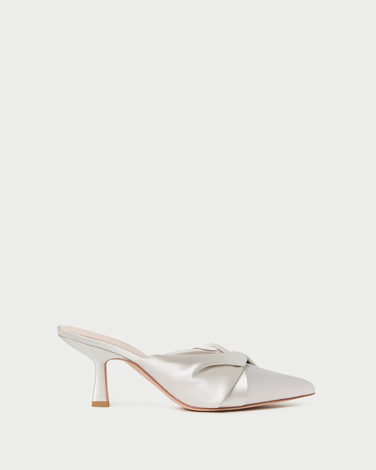 Tyla Cream Satin Twisted Mule - 1
