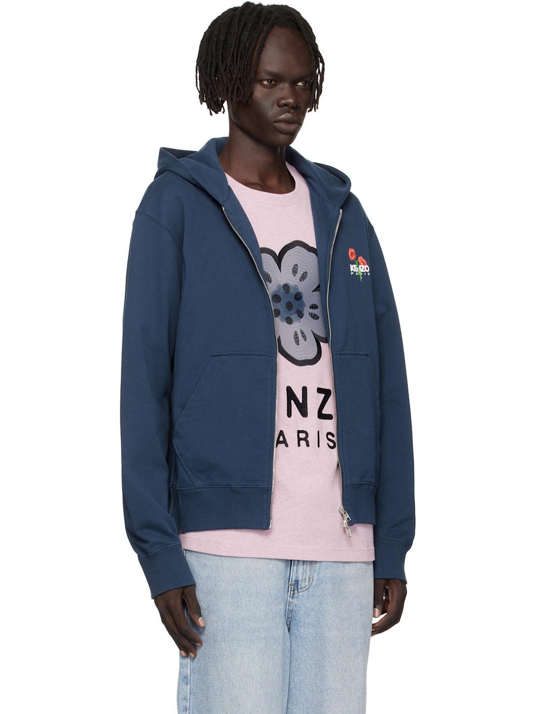 Navy Kenzo Paris 'KENZO Archive Bouquet' Full-Zip Hoodie - 2