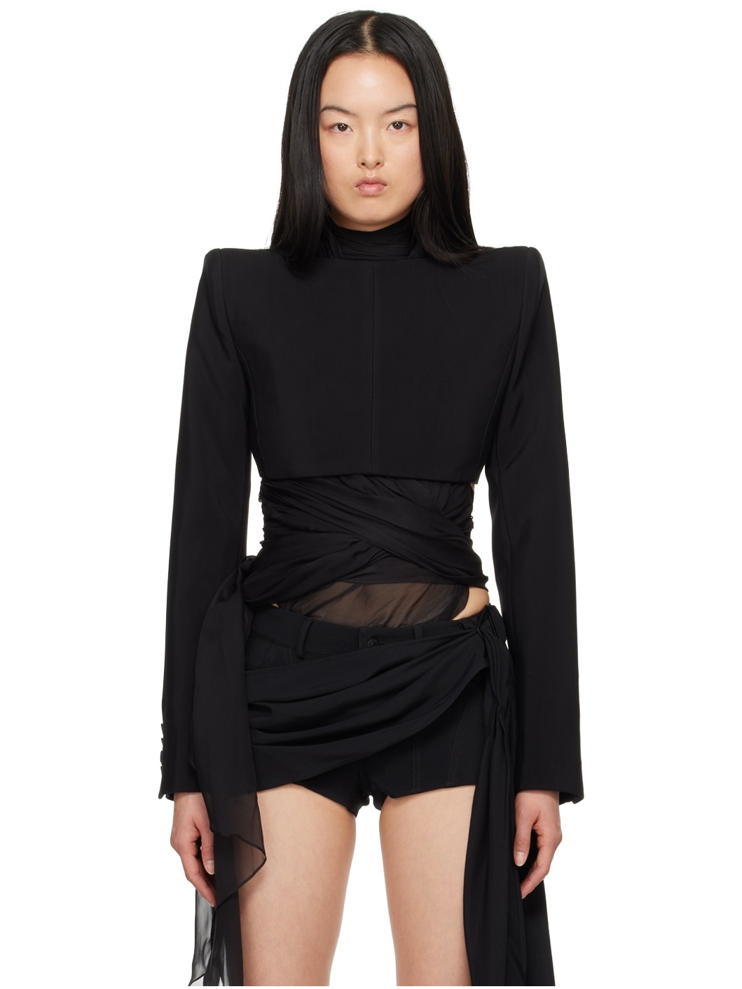 Black Backless Blazer - 1