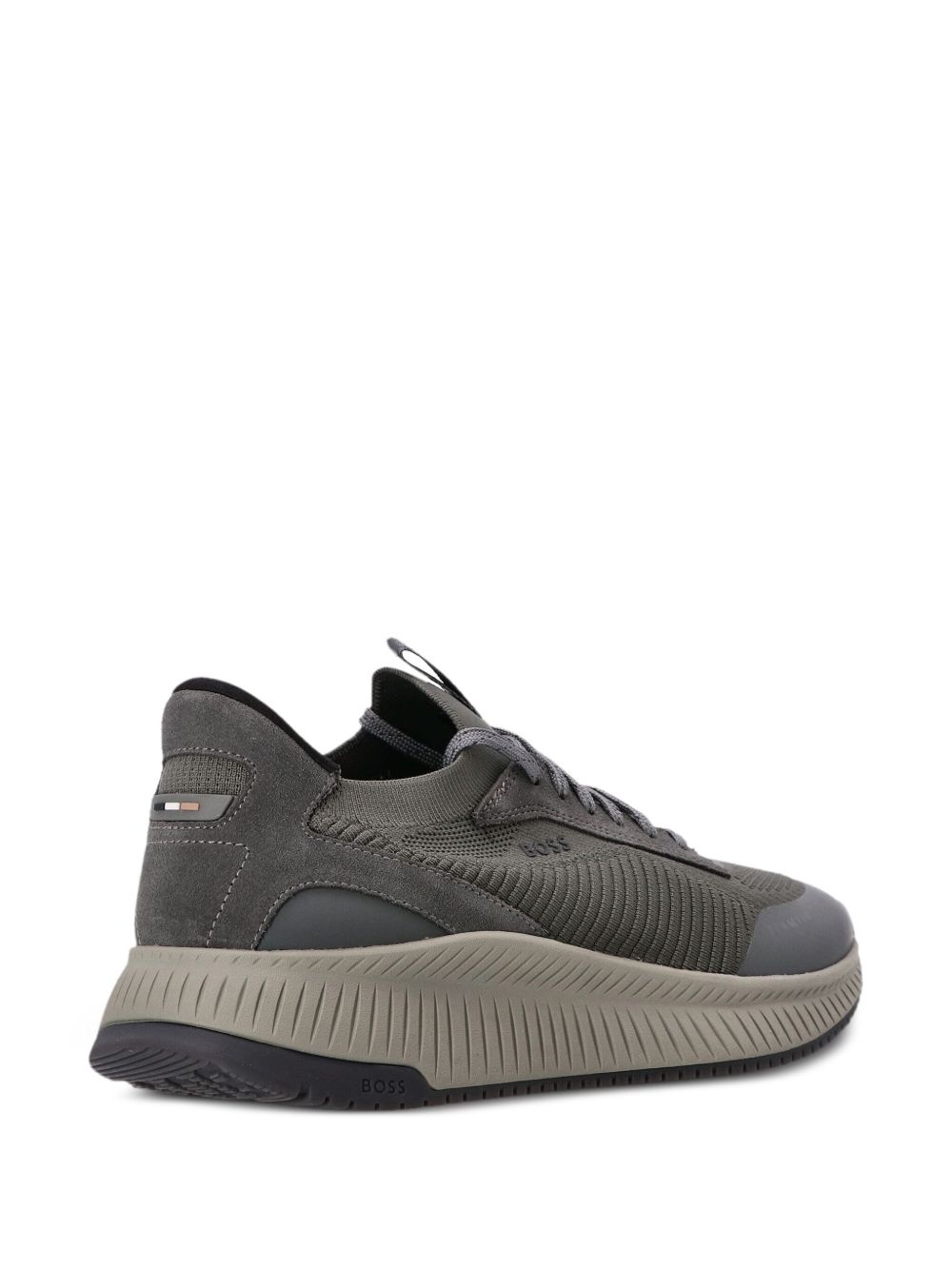 lace-up suede trainers - 3