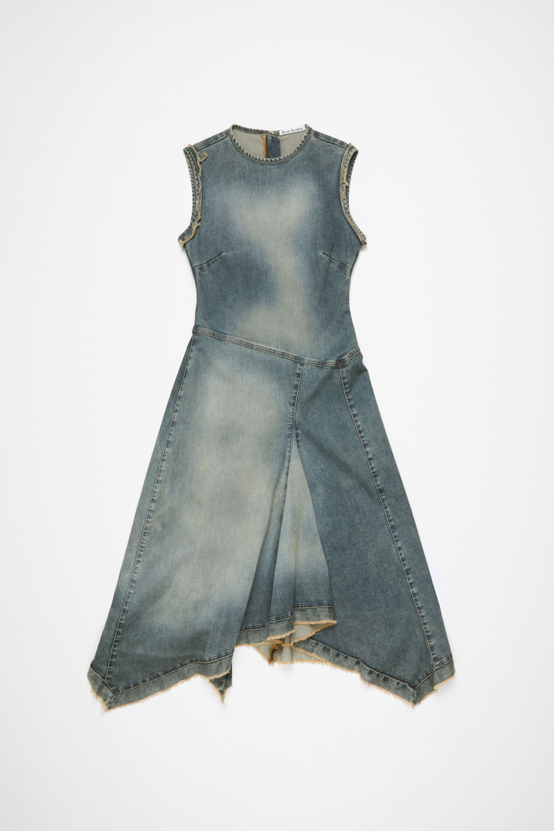 Demin sleeveless 드레스 - 중간 파란색 - 1